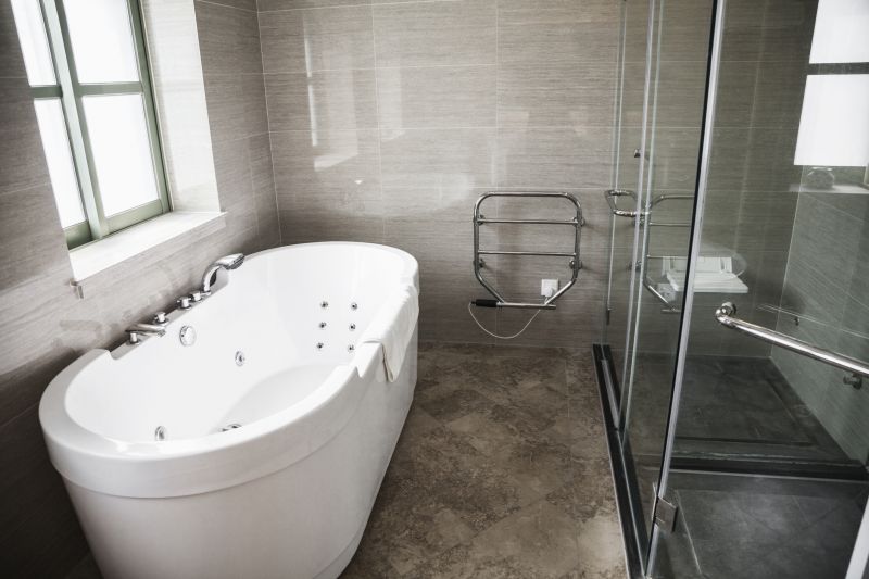 Contemporary Bathroom with Built-in Tub