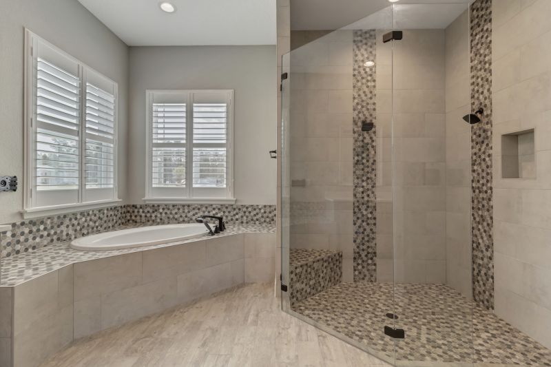 Glass Shower with Accent Tiles